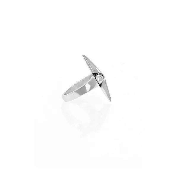 Pointed Double Skull Ring