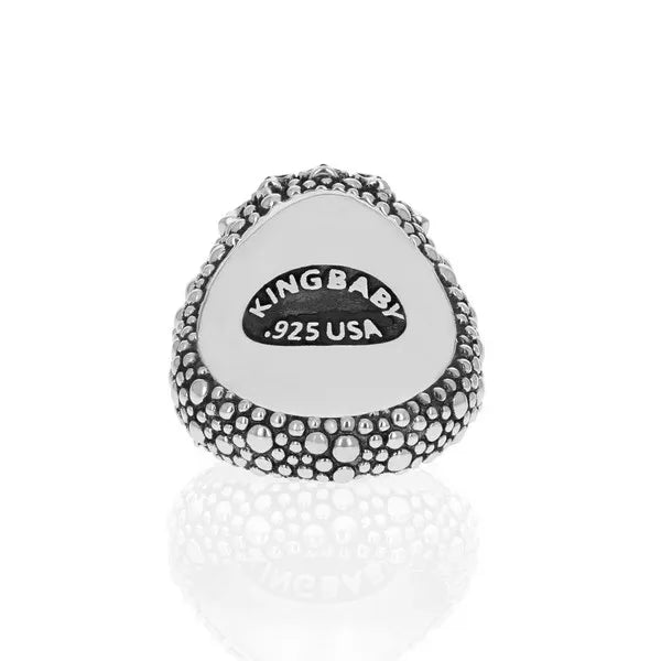 Sting Ray Texture Ring With Skull Bezel