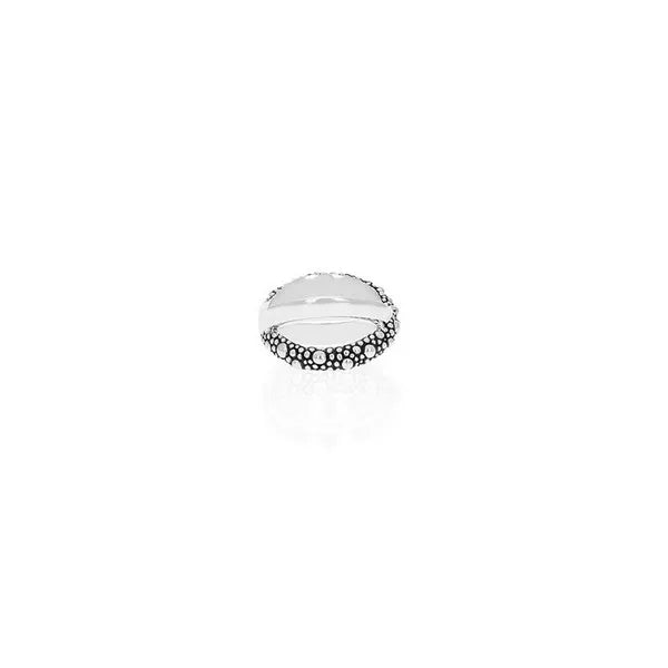X Cross Ring With Stingray Texture