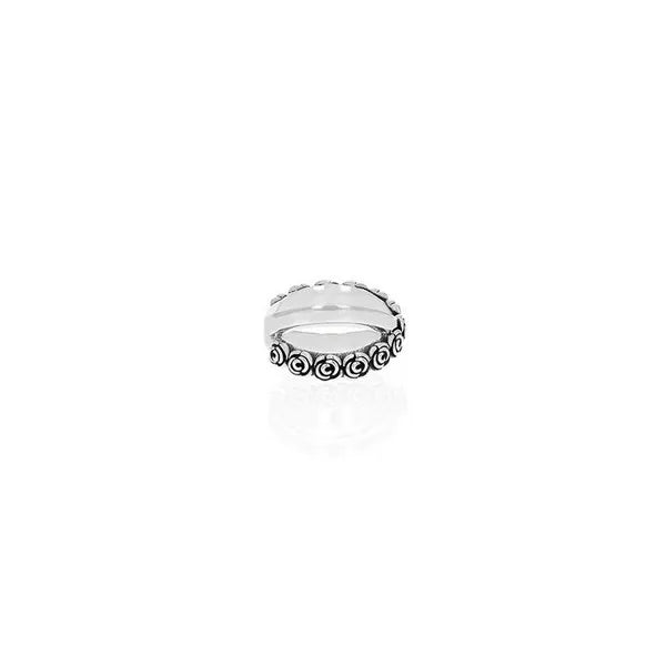 X Cross Ring With Rose Motif
