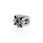 Gothic Cross Ring With Black Onyx Stone