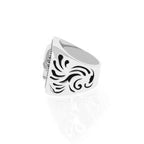Studded Skull Guitar Pick Ring With Scroll Detail