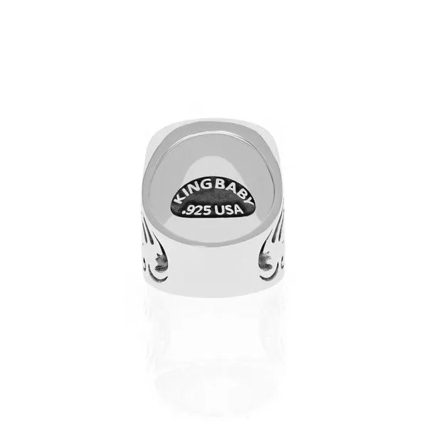 Studded Skull Guitar Pick Ring With Scroll Detail
