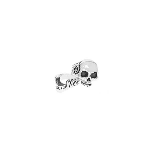 Stackable Skull Rings With Scroll Design