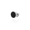 Round Onyx Signet Ring W/ Mb Cross Shank
