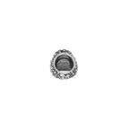 Sting Ray Texture Ring With Top Hat Spotted Turquoise Cabochon in Skull Bezel