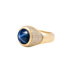 Sapphire 10k Gold Ring W/ Diamonds