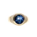 Sapphire 10k Gold Ring W/ Diamonds