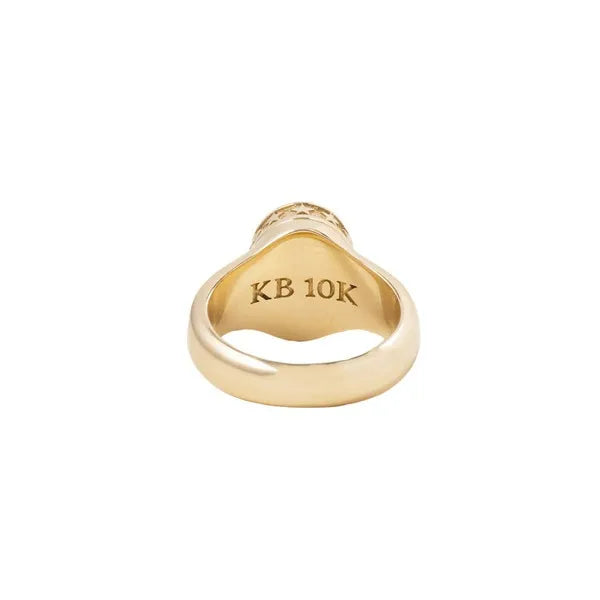 Sapphire Stone 10k Gold Ring W/ Fuck You and Stars