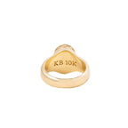 Cat Eye Stone 10k Gold Ring W/ Stars and Diamonds