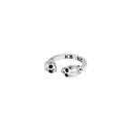 Open End Ring With Skulls