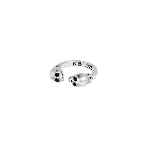 Open End Ring With Skulls