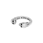 Open Ring With Skulls