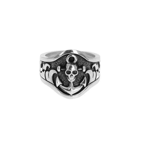Anchor Skull Ring