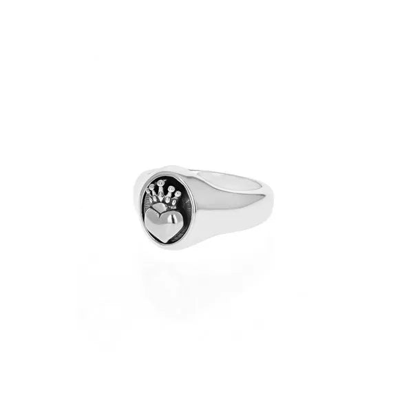 Crowned Heart Motif Ring