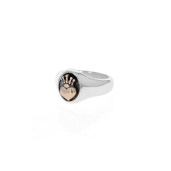 Crowned Heart Motif Ring