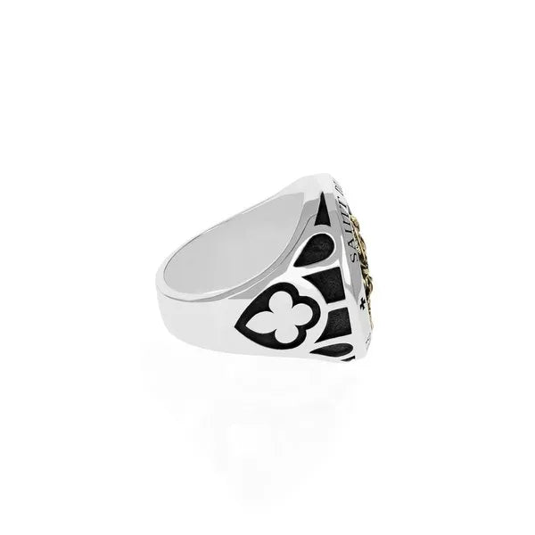 Saint Michael Ring W/ Gold Alloy