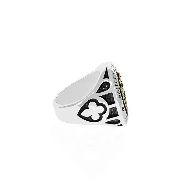 Saint Christopher Ring W/ Gold Alloy