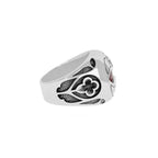 Cutout Mb Cross Stone Ring W/ Relic Cross Detail