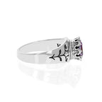 Crowned Garnet Ring