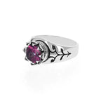 Crowned Garnet Ring