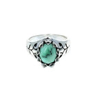 Crowned Oval Turquoise Ring