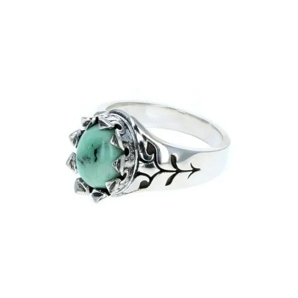 Crowned Oval Turquoise Ring
