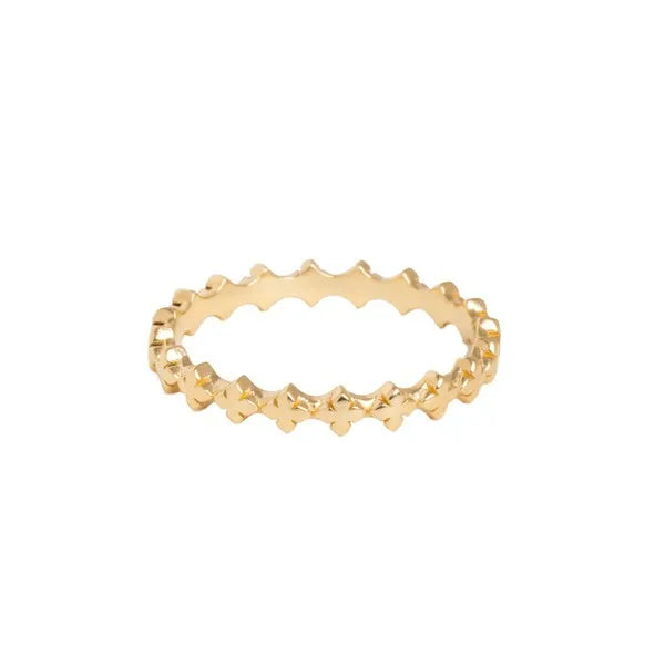 10k Gold Super Micro Mb Cross Stackable Ring