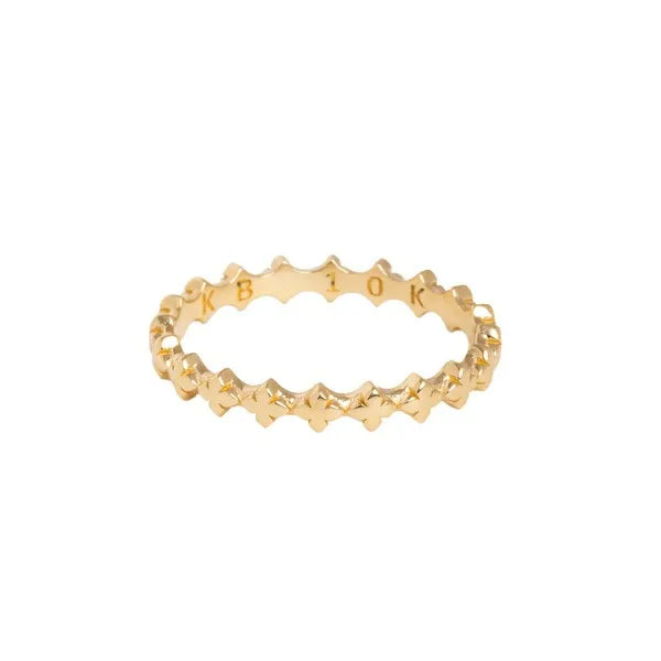 10k Gold Super Micro Mb Cross Stackable Ring