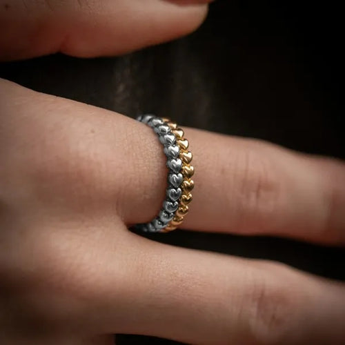 10k Gold Super Micro Heart Stackable Ring
