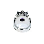 13mm Crown Ring Purple Cz W/ Hearts