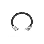 Leather Wrapped Cuff W/ Indian Ornament End Caps