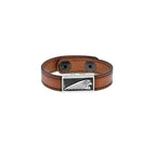 Leather Bracelet W/ Silver Indian Headdress Logo Sleeve
