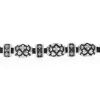 Leather Bracelet With Motif Barrel Beads