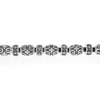 Leather Bracelet With Mb Cross Barrel Beads