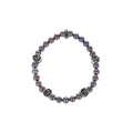 6mm Grey Pearl Bracelet W/ 4 Silver Rose Beads