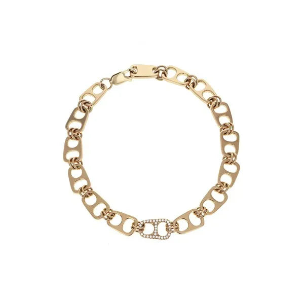 18k Gold Pop Top Bracelet With Pave Diamonds