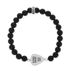Beaded Bracelet With Skull Guitar Pick