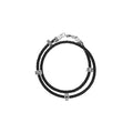 Double Wrap Leather Bracelet With Micro Stackable Pyramid Rings