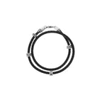 Double Wrap Leather Bracelet With Micro Stackable Star Rings