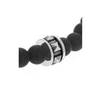 6mm Onyx Beaded Bracelet With Mirco Stackable Pyramid Ring