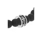 6mm Onyx Bead Bracelet With Micro Stackable Mb Cross Ring