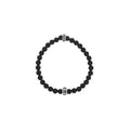 6mm Onyx Bead Bracelet With Micro Stackable Mb Cross Ring