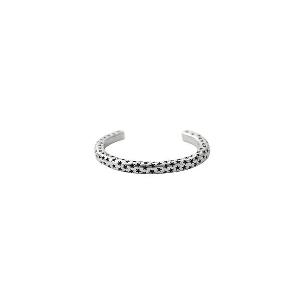 Silver Cuff With Stars.