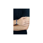 10mm Lapis Bead Bracelet W/ Dotd Skull