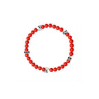 6mm Onyx Bead Bracelet W/ 4 Skulls