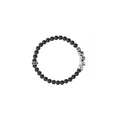 6mm Onyx Bead Bracelet W/ 4 Skulls