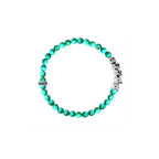 6mm Onyx Bead Bracelet W/ Skull Bridge