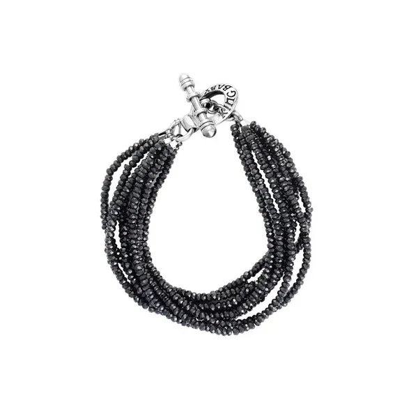 Eight Strand Spinel Bead Bracelet With Mini Toggle Clasp