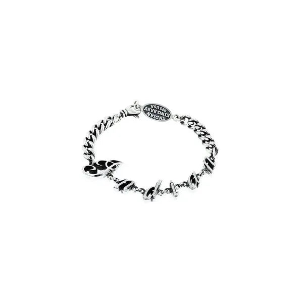 Indian Script Curb Link Bracelet